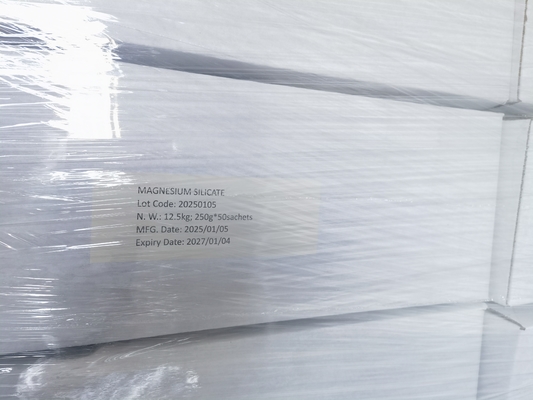 Emballage sur mesure Poudre de filtre à huile de qualité alimentaire adsorbant au silicate de magnésium CAS 1343-88-0